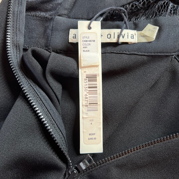 Alice + Olivia Sz 4 Black Lace Jumpsuit NWT - Picture 9 of 12